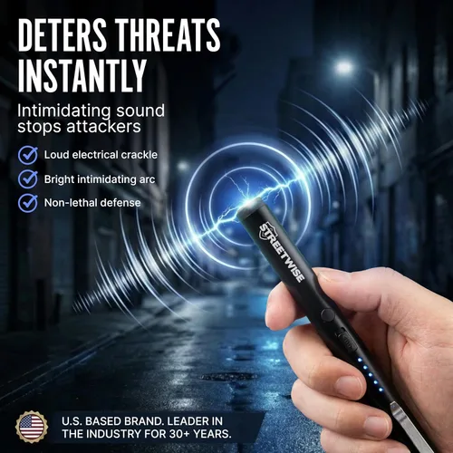 Vista 2 de Streetwise Pain Pen 25,000,000 voltios Pistola paralizante para autoprotección - Lápiz táctico paralizante para mujeres y hombres, recargable por
