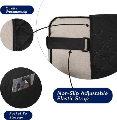 Vista 3 de PureFit Funda de Sofá Reversible Resistente al Agua Funda de Silla Sofá, Funda de Muebles Lavable a Máquina con Espuma Antideslizante y Correa