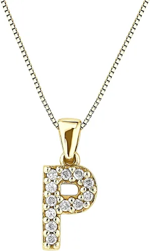 Vista 83 de Collar colgante con letra inicial de diamantes en oro amarillo de 14k (1/10 quilates) 18 pulgadas