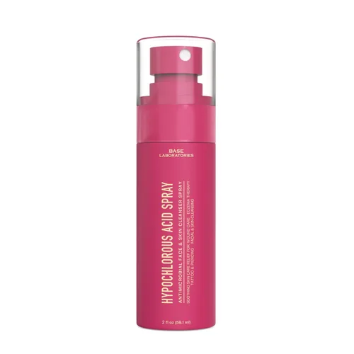 Vista 9 de BASE LABORATORIES Spray de Ácido Hipocloroso para Cara y Piel - Tamaño de Viaje - Spray Tónico Facial y Limpiador - Solución de Reparación