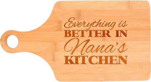 Vista 13 de Everything Is Better in Gigi's Kitchen Decor Grandma Gift - Tabla decorativa de madera con forma de paleta
