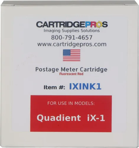 Vista 5 de Cartucho de tinta rojo IXINK1 fabricado en EE. UU. para medidores de franqueo iX-1