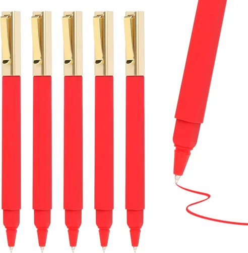 Vista 11 de 6 paquetes de bolígrafos de gel negros de 0.5 mm de punta media, bolígrafos de tinta de gel con tapa, secan rápidamente, bolígrafo de punta redonda
