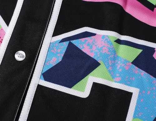 Vista 4 de Amzdest Ropa de los años 90 para mujer traje unisex de hip hop para fiesta camiseta de béisbol Bel Air camisa de manga corta con botones