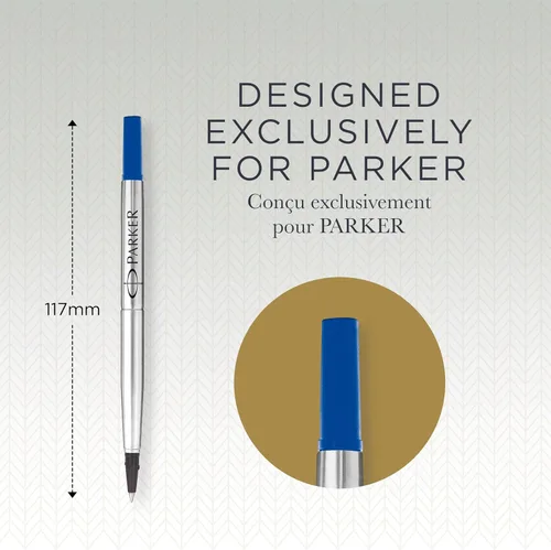 Vista 3 de Parker Recambio de bolígrafo roller, punta fina, tinta azul QUINK, 1 unidad