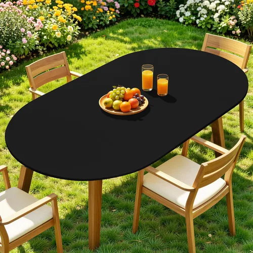 Vista 25 de Moosfor Mantel redondo de elastano, elástico ajustable impermeable para mesas de 18 a 24 pulgadas, mantel de picnic elástico lavable para Azul