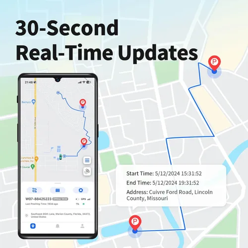 Vista 4 de Rastreador GPS con cable para vehículos, sin cargo mensual, sin suscripción, seguimiento en tiempo real, SIM 4G y datos incluidos, historial