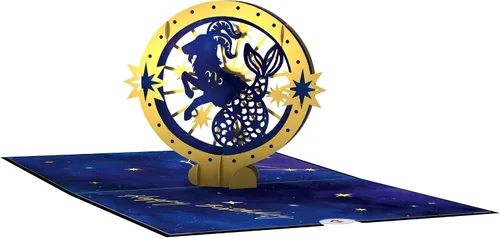 Vista 5 de Lovepop Tarjeta emergente de cumpleaños del zodiaco Capricornio, 5 x 7 pulgadas, tarjeta de cumpleaños para mujer, tarjeta de felicitación emergente