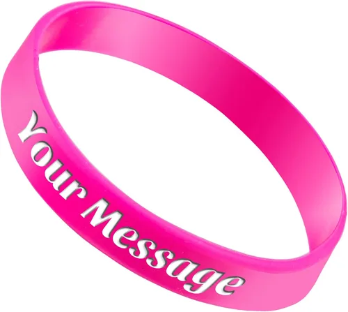 Vista 21 de 50 pulseras de silicona personalizadas para motivación, recuerdos de fiesta, eventos, cumpleaños, conciencia Negro