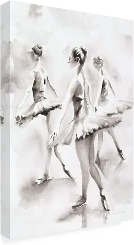Vista 2 de Trademark Fine Art Tres bailarinas en blanco y negro de Aimee Del Valle, 12x19