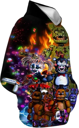 Vista 2 de OUCQD Sudadera estampada en 3D, sudadera con capucha de dibujos animados, sudadera con capucha de tendencia de juego, adecuada para fiestas
