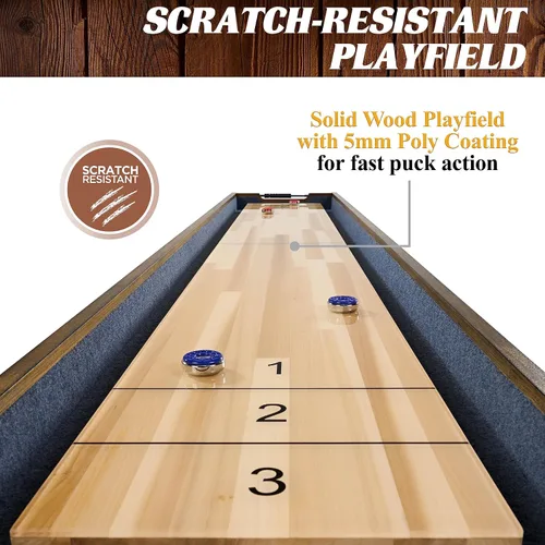 Vista 3 de Barrington 12 Ft. Shuffleboard Table, Solid Wood, Storage Cabinets