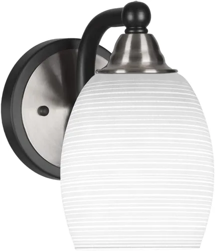 Vista 68 de Toltec Lighting Paramount - Aplique de pared de 1 luz, lámpara de pared para interiores, regulable, compatible con LED de base media, acabado