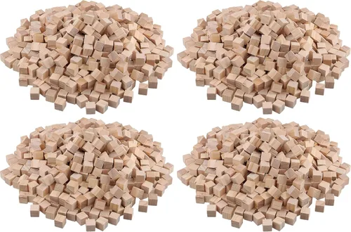Vista 8 de 1000 bloques cuadrados de madera, cubos de madera, cubos de madera pequeños sin terminar para bricolaje