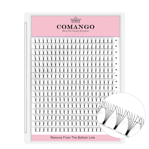 Vista 71 de Extensiones de pestañas de volumen prefabricadas 10D, 0.003 in de grosor, rizo C/D, 0.472 in, tallo corto, extensiones de pestañas de volumen