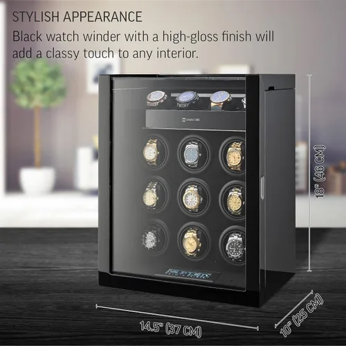 Vista 7 de TIMECUBE 9 Watch Winder with 4 Storage Slots and Interior Light