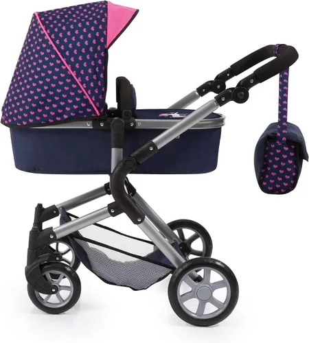 Vista 3 de Bayer Cochecito de muñeca Neo City, 2 en 1 plegable Jogger en azul y rosa