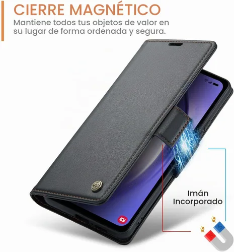 Vista 5 de Compatible con Samsung Galaxy A54 - Funda tipo cartera con bloqueo RFID, funda de piel con función atril para Samsung Galaxy A54 5G de 6.4 pulgadas
