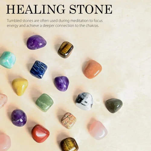 Vista 3 de Crocon Stones and Crystals Bulk 2000+ Carats Natural Crystal Kit for Reiki Healing Crystal Polished, Tumble Stones, Chakra Balancing, Gift, Home #01