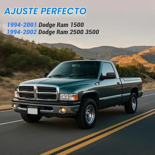 Vista 2 de Espejos de remolque un par para Dodge Ram 1500 1994-2001, Ram 2500 3500 1994-2002, ajustable manual, plegado manual, juego izquierdo y derecho