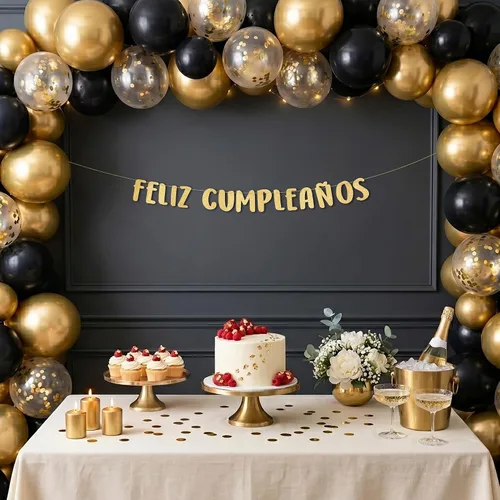 Vista 2 de Cartel de Feliz Cumpleaños con purpurina dorada preencordada, decoraciones de cumpleaños para hombres y mujeres, suministros para fiestas y regalos