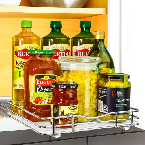 Vista 10 de LYNK PROFESSIONAL® Organizador de especiero extraíble para el interior de armarios de cocina - 4-3/8 pulgadas de ancho - Cajón deslizable - Estantes