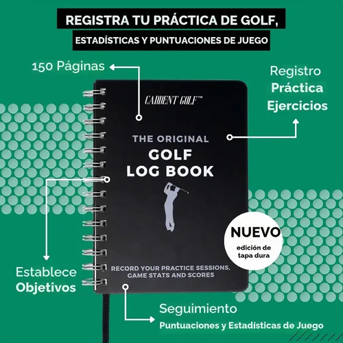 Vista 2 de Libro de registro - Cuaderno de golf encuadernado con alambre y libro de puntuación de golf - Diario de golf y libro de registro - 150 páginas