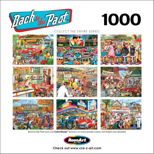Vista 4 de RoseArt - Back to the Past - Backyard BBQ - Rompecabezas de 1000 piezas para adultos