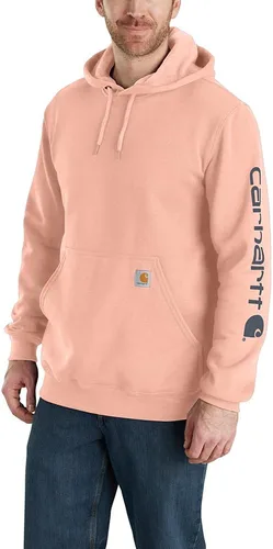 Vista 24 de Carhartt Sudadera de ajuste holgado para hombre con logotipo en la manga, de peso medio, gráfica, liquidación Terreno ámbar