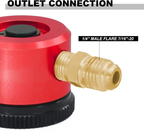 Vista 4 de Herramienta de purga de nitrógeno con ajuste de 1/4 de pulgada y regulador de nitrógeno de latón para sistemas de refrigeración HVAC, herramienta