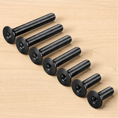 Vista 6 de 3/8-16 x 1 Tornillos de cabeza plana con tuerca de cabeza avellanada, pernos con cabeza avellanada, acero de aleación grado 10.9, rosca completa