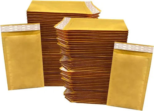 Vista 4 de 100 sobres de papel kraft con burbujas de 5 x 10 pulgadas – #00 bolsas acolchadas autosellantes