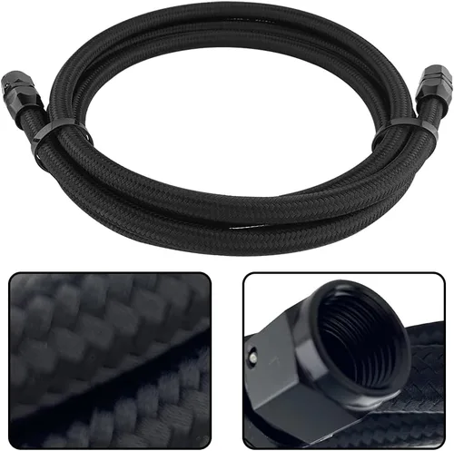 Vista 2 de SPELAB 6AN - Líneas de manguera flexible de PTFE para refrigerador, 7 pies, nailon y acero inoxidable trenzados, reemplazo 4L60/700R4/TH350/TH400