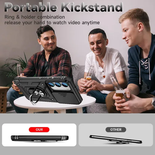 Vista 6 de HNHYGETE Funda para Samsung S23 con protector de pantalla HD: [grado militar de 20 pies probada en caídas] Funda protectora a prueba de golpes