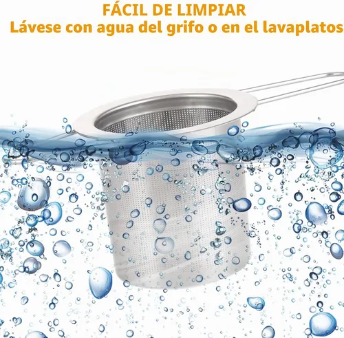 Vista 6 de 4 coladores de té con tapa, cesta infusora de té de acero inoxidable 304 para té suelto, difusor de té de malla extrafina, filtro de té de mango