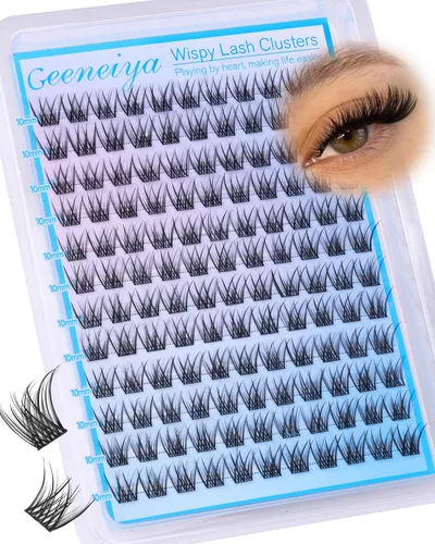 Vista 7 de Extensiones de pestañas en racimo con banda transparente, pestañas cortas y onduladas C, extensiones de pestañas naturales en racimo, pestañas