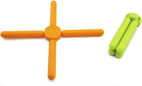 Vista 8 de Multifuncional De Silicona Placemat Soporte De Teléfono Celular En Forma De Cruz Para Mesa De Comedor - Gadget De Cocina Verde
