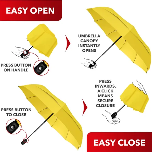 Vista 83 de REPEL Windproof Travel Umbrella - Compact & Withstands Winds up to 85MPH , Strongest Premium Auto Folding Umbrella for Rain and Sun - Durable, Light