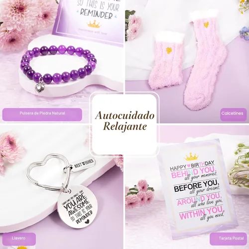 Vista 6 de Gemwi Regalos para mujeres, regalos de cumpleaños para mujeres, cesta de regalos de feliz cumpleaños, juego de regalo para mejores amigas, hermana
