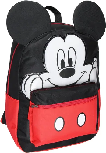 Vista 2 de Disney Mickey Mouse - Mochila de 16 pulgadas con orejas de personaje 3D, Negro -, Mochila