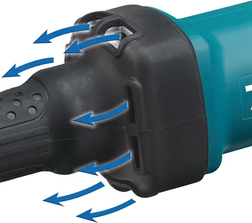Vista 9 de Makita GD0600 1/4" interruptor de paleta amoladora, con interruptor de CA/CC, azul