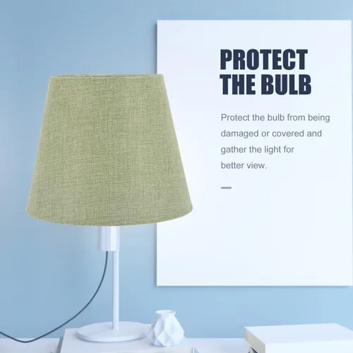 Vista 5 de DOITOOL Pantalla de lámpara de estilo nórdico, cubierta de lámpara de mesa E14, pantalla de tela decorativa para decoración del hogar, oficina