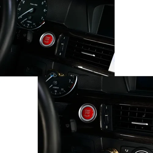Vista 6 de Lanyun Reemplazo para BMW rojo interruptor de arranque de motor botón de encendido ajuste E Código de chasis BMW E60 E90 E91 E92 E93 E84 E70 E71 E72
