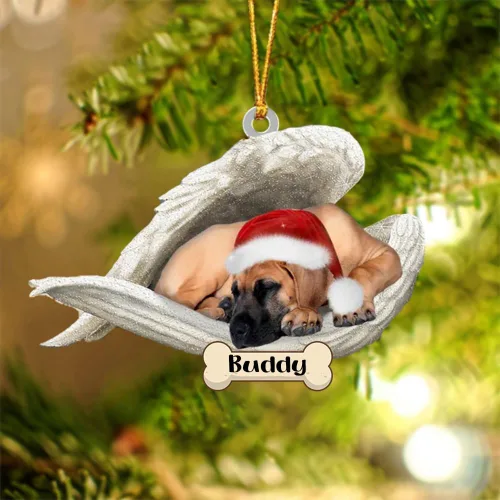 Vista 95 de Afghan Hounds - Adorno de Navidad con alas de ángel durmiente, recuerdo personalizado para perros 2024, adorno de forma acrílica, regalos