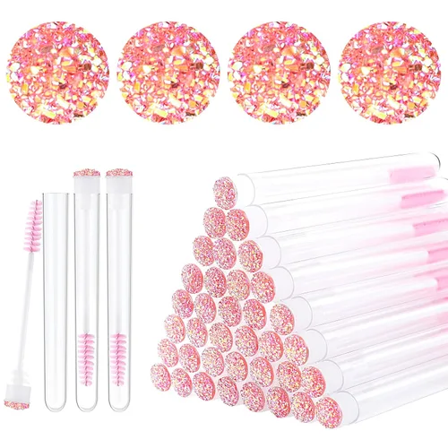Vista 14 de Dming - Cepillo para pestañas, herramienta de maquillaje, suministros para extensiones de pestañas, cepillo de limpieza, rímel con diamante, 50