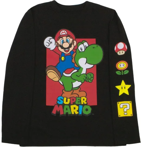 Vista 2 de Nintendo Super Mario Bros Mario & Luigi - Juego de 2 camisetas de manga larga para niños