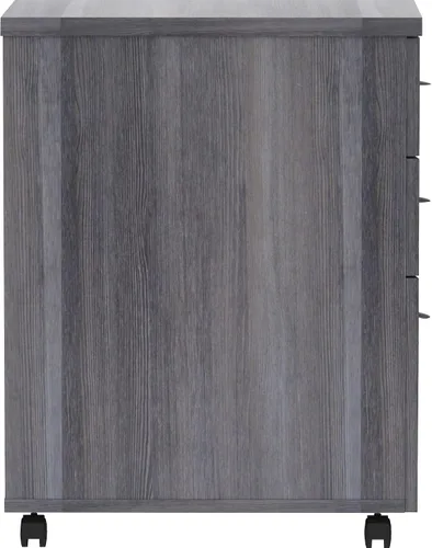Vista 4 de Lorell Pedestal de escritorio laminado de carbón desgastado - 3 cajones