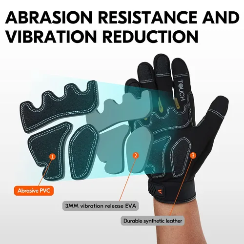 Vista 5 de Vgo - 1 par de guantes mecánicos de invierno impermeables de alta destreza, resistentes a 32°F, reducción de impacto y vibración, SL8849FW, XS