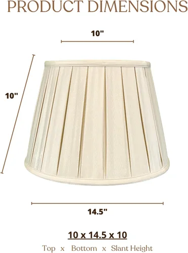 Vista 3 de Royal Designs, Inc. Empire English Pleat Lamp Shade, BSO-724-14BG, 10 x 14.5 x 10, Beige