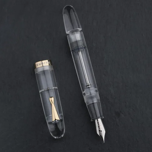 Vista 5 de erofa Majohn C4 Eyedropper - Pluma estilográfica de punta extrafina, acrílico transparente de gran tamaño, bolígrafos de escritura para oficina